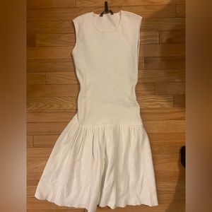 BCBG knit white fit and flare dress